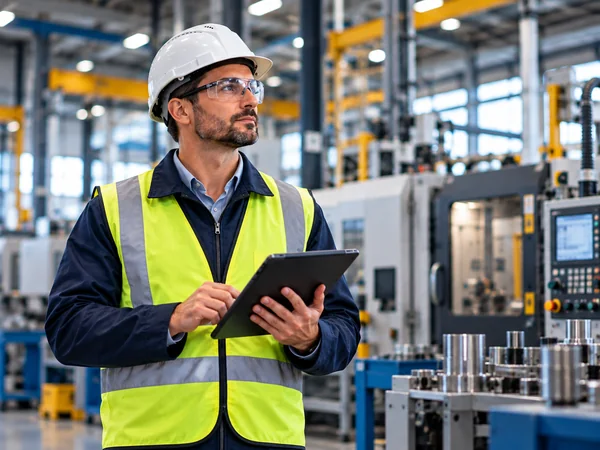 Engineering and manufacturing professionals in an industrial facility